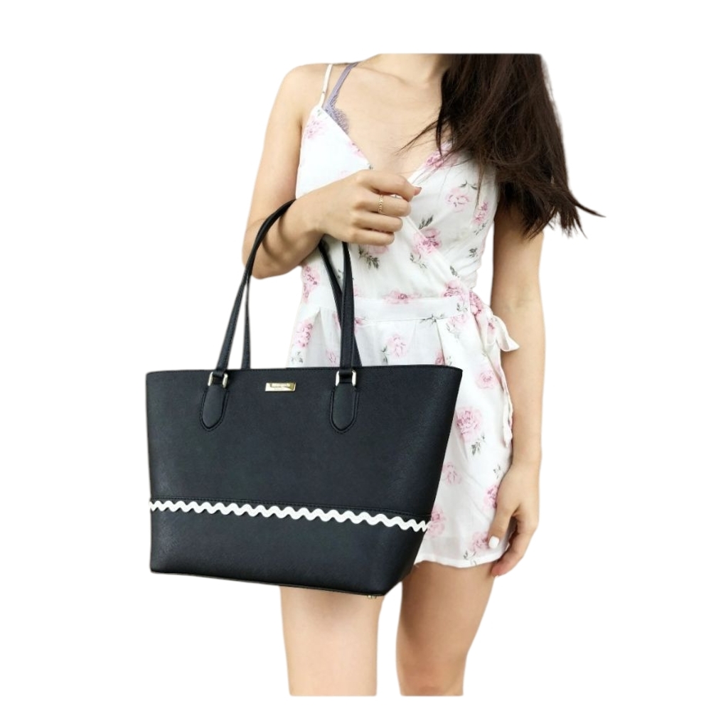 Kate Spade Laurel Way Ric Rac Small Dally Tote Black – Gently Used